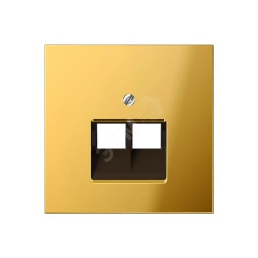 Накладка для 2-ой телефонной/компютерной розетки  IAE/UAE (1 x 8-пол.)  Серия LS990  Материал- металл  Цвет- золото