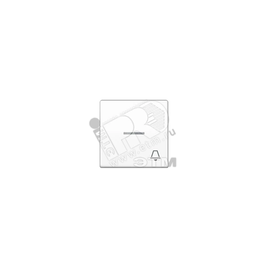 Клавиша для выключателя с окошком для подсветки и символом  звонок   белая