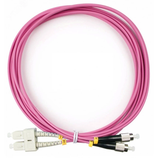 Шнур оптический duplex 3м SC-FC 50/125 mm OM4 LSZH FOP-50-OM4-SC-FC-3m