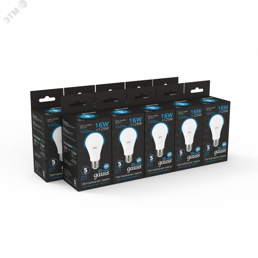 Лампа светодиодная LED 16 Вт 1520 Лм 6500К холодная Е27 A60 Black Gauss
