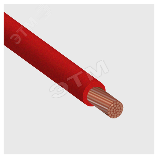 Провод силовой ПУГВ 1х1 красный (100м) многопроволочный