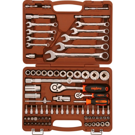 Набор инструмента универсальный 1/4'', 1/2''DR с головками торцевыми 12-гранными 1/2''DR, 82 предмета