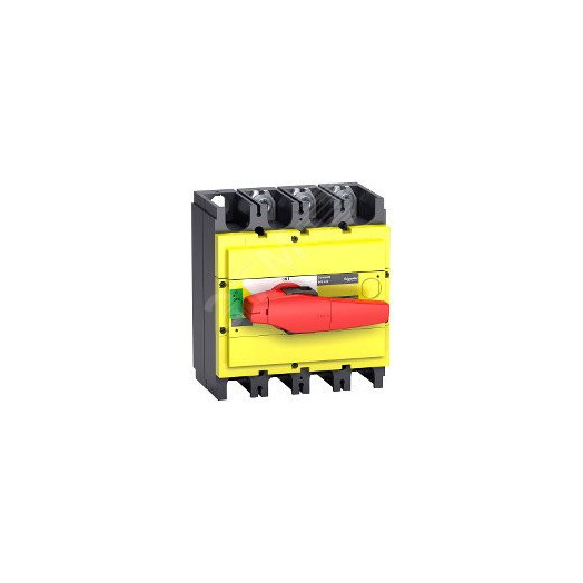 Выключатель-разъединитель INS630 3п красная рукоятка/желтая панель