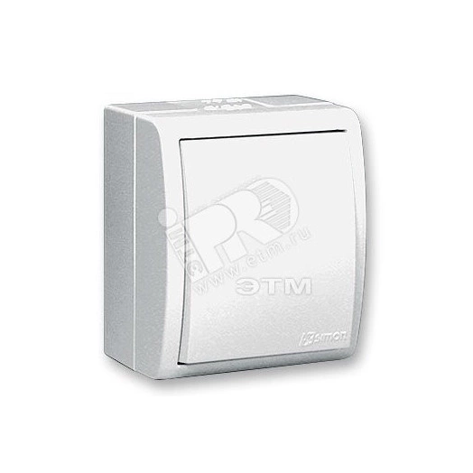 Выключатель одноклавишный, с подсветкой, IP54 10А, 250В, винтовой зажим, S15A, белый