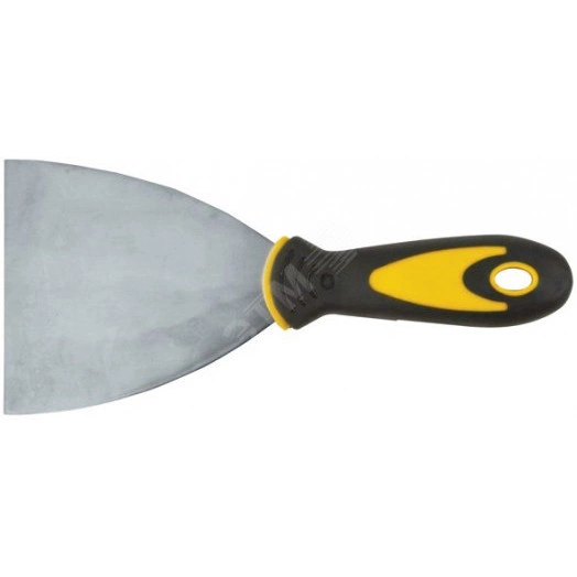 Шпатель, нерж.сталь, прорезиненная ручка 4'' (100 мм)