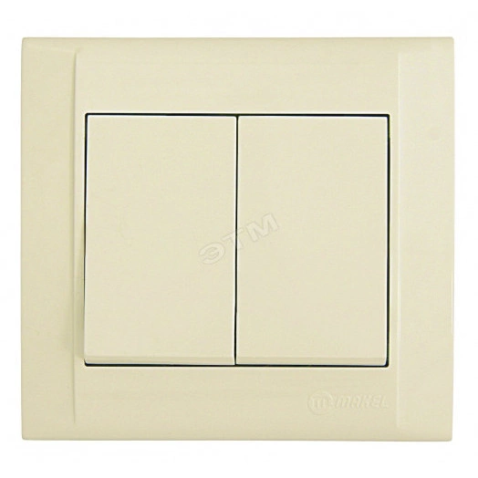 Defne Выключатель двухклавишный бежевый