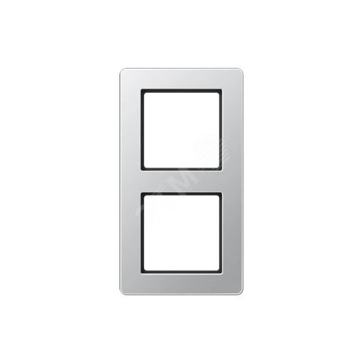 Рамка 2-я для горизонтальной/вертикальной установки  Серия- AFlow  Материал- термопласт. Цвет- алюминий