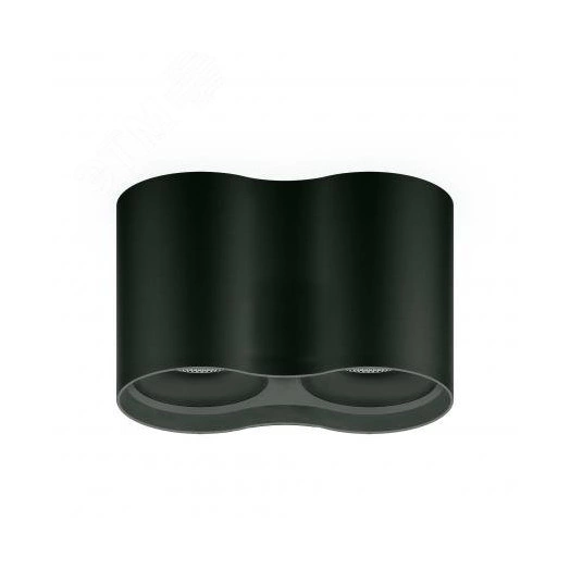 Светильник светодиодный накладной ДПО 24 Вт 1600 Лм 3000К двойной цилиндр черный IP20 LED 180х100 мм 170-240 В Overhead Gauss