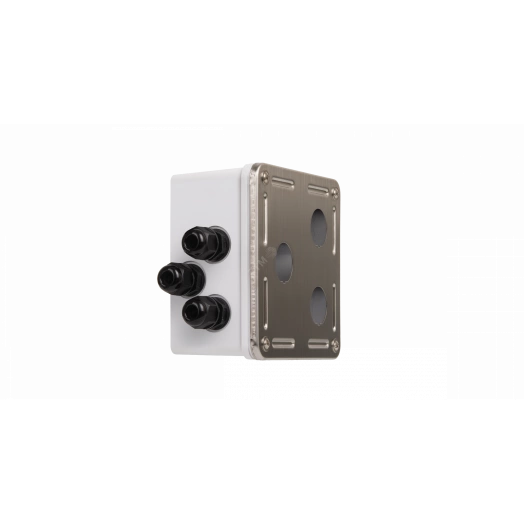 Индустриальный корпус настенной розетки, 3 порта, под модули-вставки, IP67, металлик