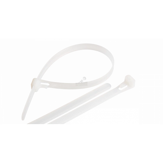 Стяжка нейлоновая открывающаяся, 200х7,5мм, белая, 100шт