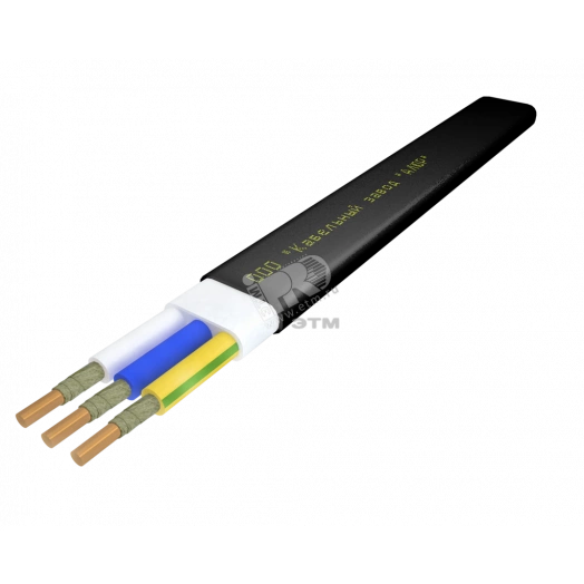 Кабель силовой ВВГ-П нг(А)-FRLSLTx 3х2.5 ок(N.PE)-0.66 черный бухта