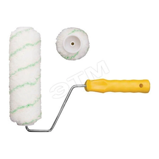 Валик полиакриловый, белый с зеленой полоской, диаметр 40/74 мм, ворс 16.8 мм, 230 мм