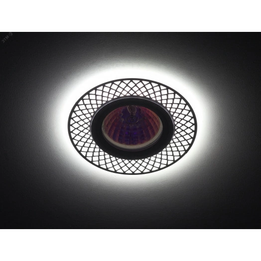 DK LD42 WH/GD Точечные светильники ЭРА декор cо светодиодной подсветкой MR16, белый/золото