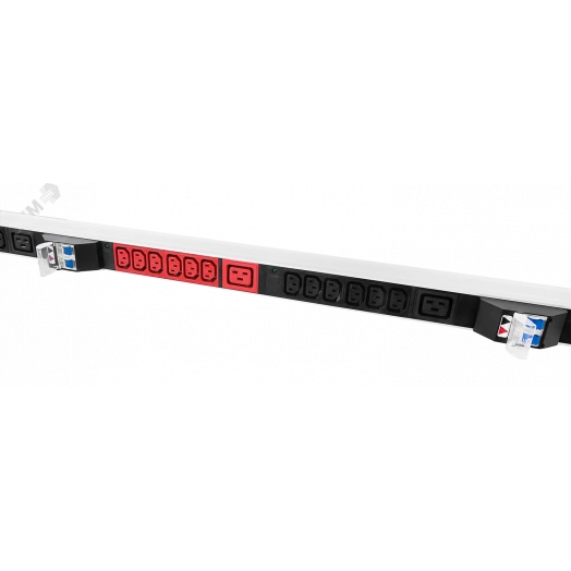 Блок розеток вертикальный, мониторинг, измерение, 3 фазы 32А, авт, 36C13, 1820 мм, вх IEC 309, шнур 3м