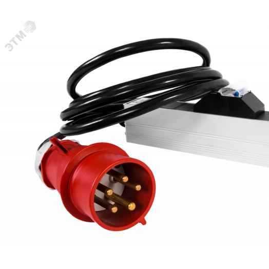 Блок розеток вертикальный, мониторинг, измерение, 3 фазы 32А, авт, 36C13, 1820 мм, вх IEC 309, шнур 3м