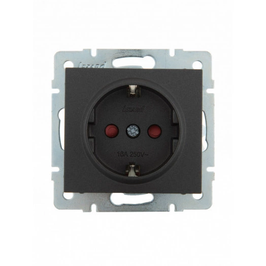 Розетка RAIN с защитой от детей керамика черный графит матовый механизм