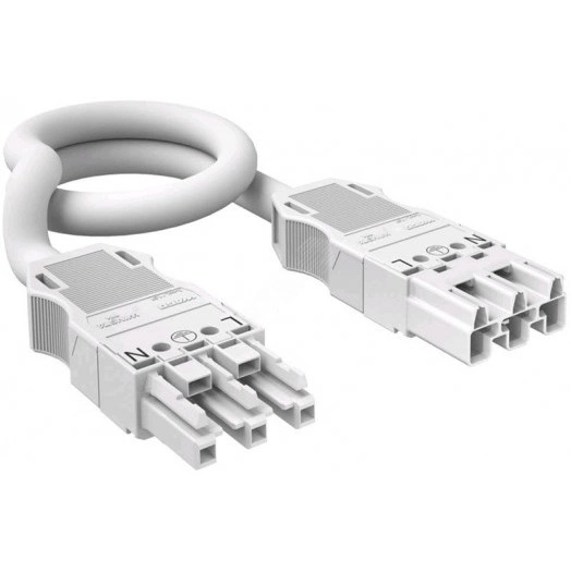 Кабель соединительный штекер-гнездо WINSTA MIDI длина 1 м (H05Z1Z1-F 3х2,5 мм2, L-PE-N, белый)