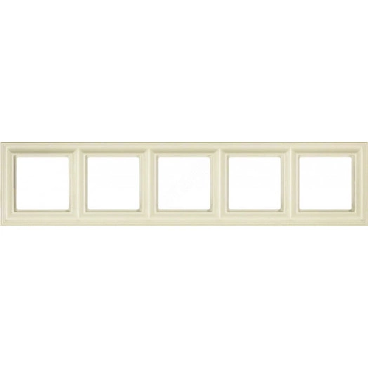 Рамка 5-местная для вертикальной и горизонтальной установки. Серия- Eco DECO. Материал- термопласт. Цвет- слоновая кость.