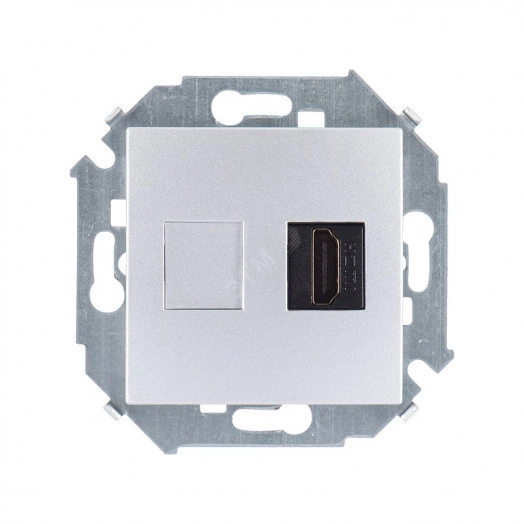 Розетка Simon15 HDMI алюминий