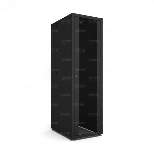 Шкаф напольный телекоммуникационный NTSS RS 47U 600х800мм, 4 профиля 19, двери стекло и сплошная металл, регулируемые опоры, боковые стенки съемные, разобранный, черный RAL 9005