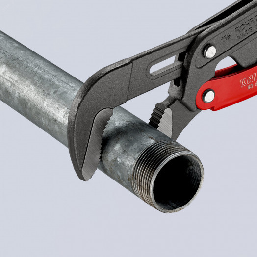 Ключ трубный 1 1/2 S-образные тонкие губки с быстрой регулировкой 60 мм (2 3/8) L-420 мм серый Cr-V многоэтапная закалка в масле KN-8361015
