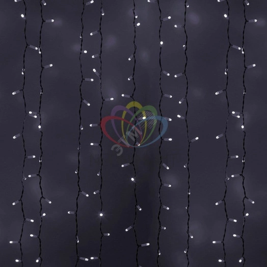 Гирлянда Светодиодный Дождь 2х1.5м эффект мерцания белый провод 220В белый