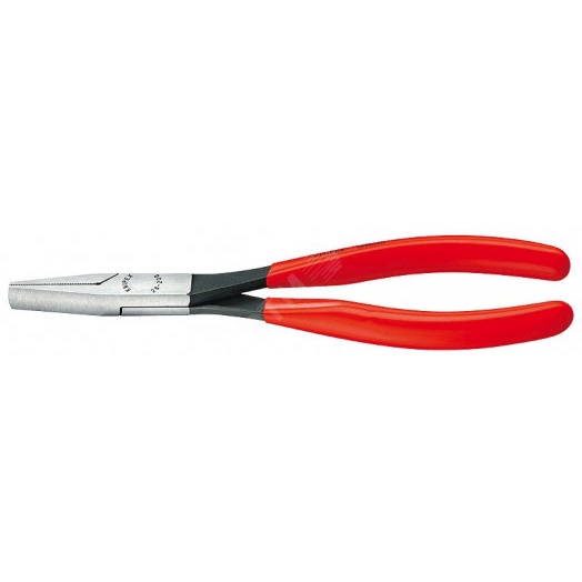 Плоскогубцы монтажные плоские губки 33 мм L-200 мм чёрные обливные рукоятки KN-2801200