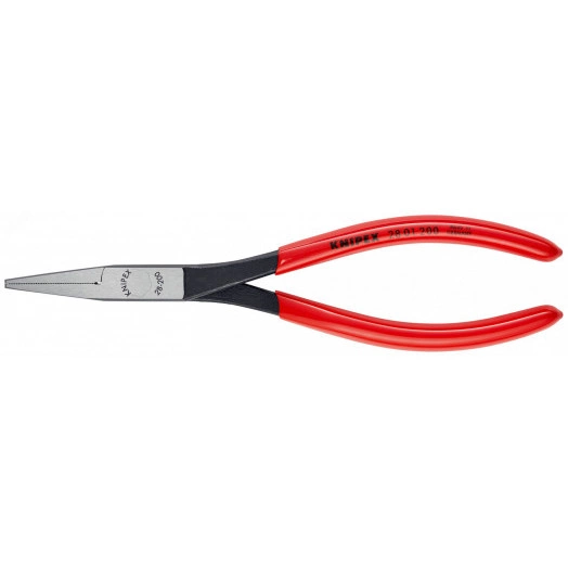 Плоскогубцы монтажные плоские губки 33 мм L-200 мм чёрные обливные рукоятки KN-2801200