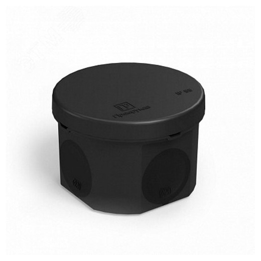 Коробка распределительная 60-0110-9005 для прямогомонтажа двухкомпонентная безгалогенная (HF) черная70х50 (168шт/кор)