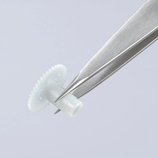 Пинцет захватный прецизионный заострённые гладкие губки L-120 мм хромоникелевая нержавеющая сталь антимагнитный KN-922206