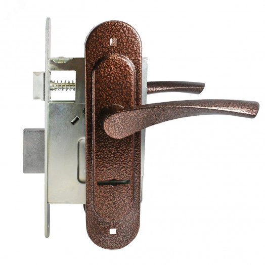 Замок врезной Птимаш ЗВ9-407 с пружиной медь  с/руч