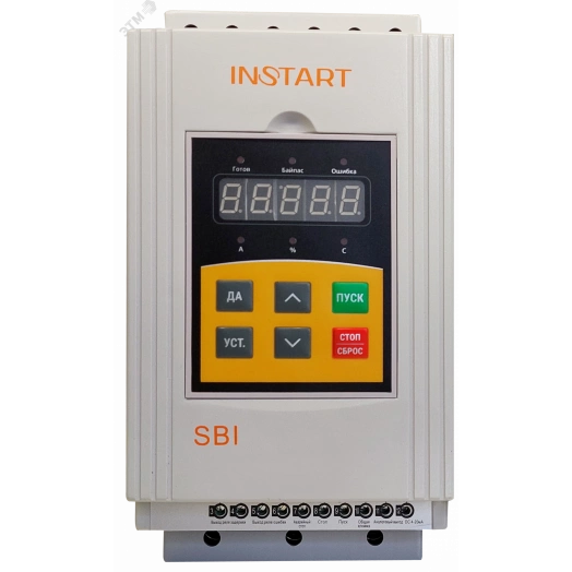 Устройство плавного пуска SBI-15/30-04 15кВт, 30А, 3Ф, 380В±15%, 50Гц/60Гц, IP20, со встроенным байпасом