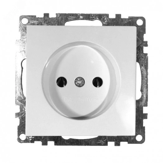 Розетка 1-местная б/з, серия Катрин, белый, Stekker