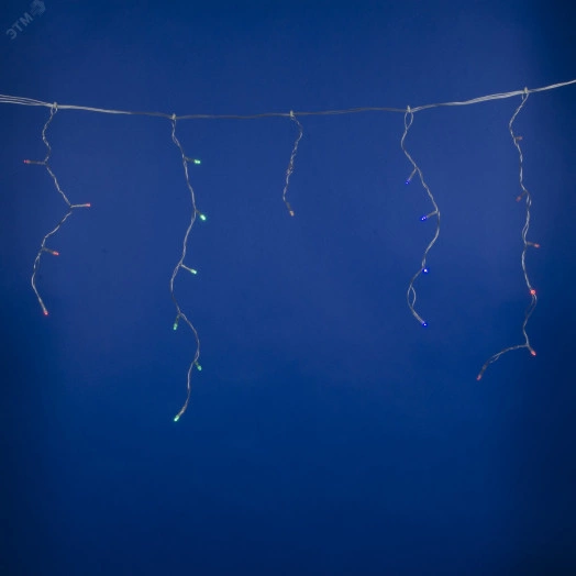 Гирлянда Бахрома светодиодная с контроллером 1,8 м 48 Светодиодов разноцветный свет прозрачный   провод ULD-B1805-048/DTA MULTI IP20