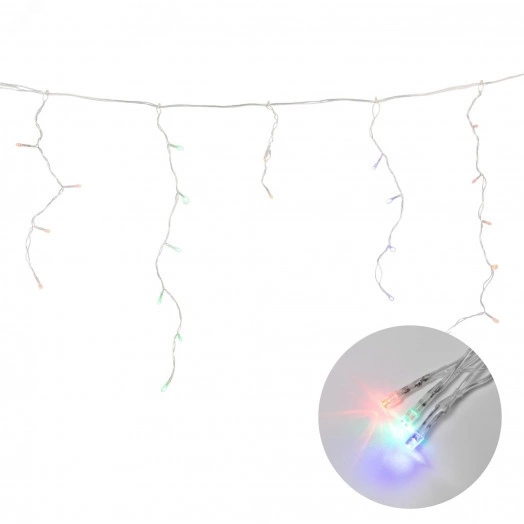 Гирлянда Бахрома светодиодная с контроллером 1,8 м 48 Светодиодов разноцветный свет прозрачный   провод ULD-B1805-048/DTA MULTI IP20
