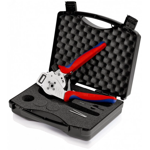 Пресс-клещи для тетрагональной опрессовки с позиционированием обработанные контакты (HarTing Ilme Phoenix Amphenol WalTher HTS ConTacT WEidmller) 014-6мм (AWG 25-10) контакт макс 75мм L=230мм хромированные двухкомпонентные рукоятки