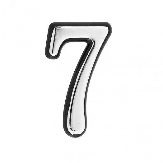 Цифра дверная на двусторонней клеевой основе, АЛЛЮР БОЛЬШАЯ пластик 7 хром