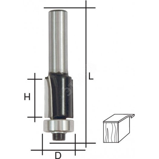 Фреза кромочная прямая, DxHxL = 13 х 25 х 66 мм
