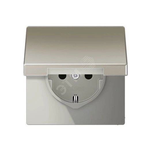 Розетка штепсельная SCHUKO 16A 250V~ с откидной крышкой, благородная сталь