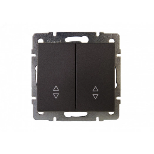 Выключатель RAIN проходной 2-ой черный графит матовый механизм