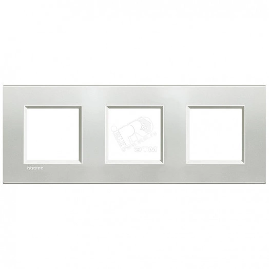 LivingLight Рамка прямоугольная 3 поста Серебро