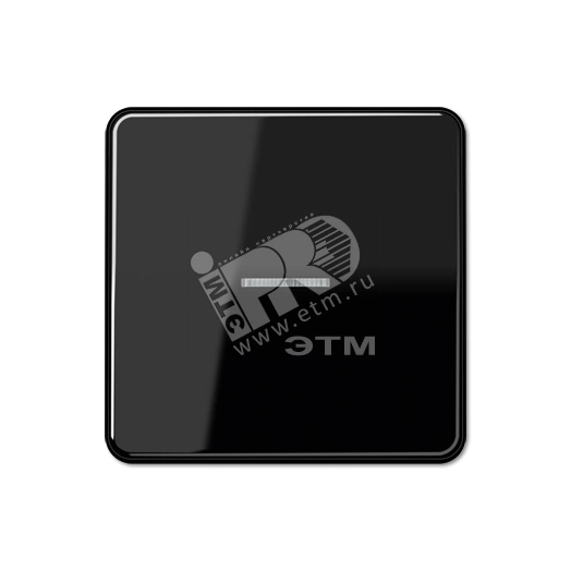 Клавиша с окошком для выключателя с подсветкой  черная