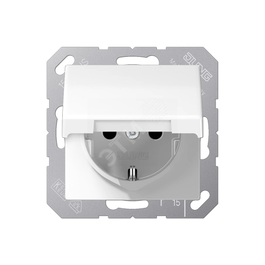 SCHUKO-розетка с откидной крышкой и защитой от    детей,белая