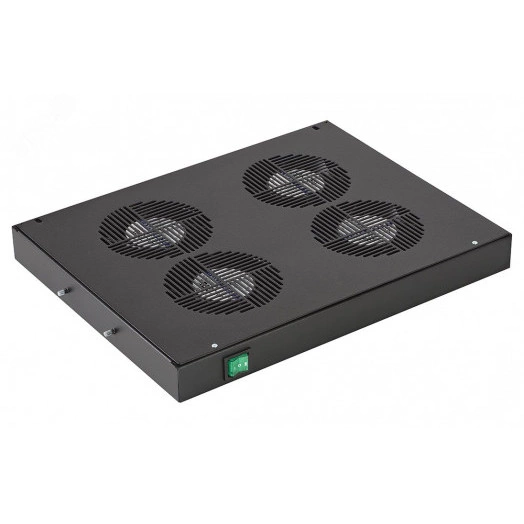 Модуль вентиляторный 4 вентилятора с термодатчиком 35С чёрный