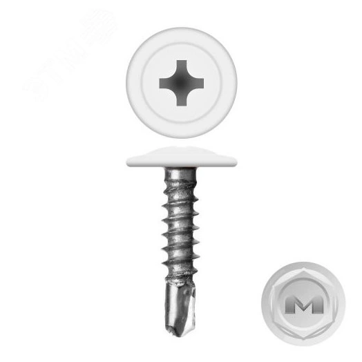 Саморез металл/металл 4.2х19 пресс-шайба сверло RAL9003