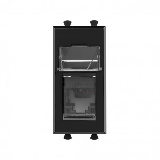 Компьютерная розетка ''Черный квадрат'' ''Avanti'' RJ-45 модульная, кат. 6А, 1 мод