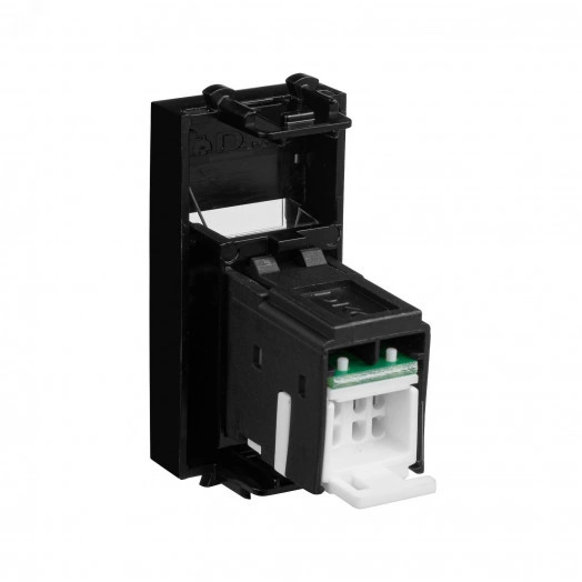 Компьютерная розетка ''Черный квадрат'' ''Avanti'' RJ-45 модульная, кат. 6А, 1 мод