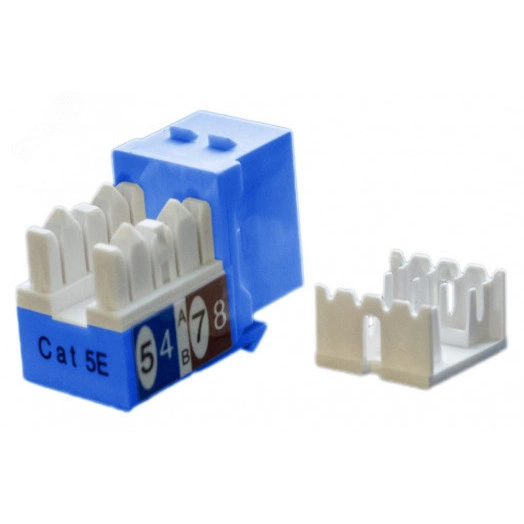 Вставка KJ9-8P8C-C5e-90-BL Keystone Jack RJ-45(8P8C) категория 5e синяя