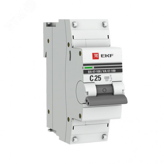 Автоматический выключатель ВА 47-100 1P 25А (C) 10kA EKF PROxima