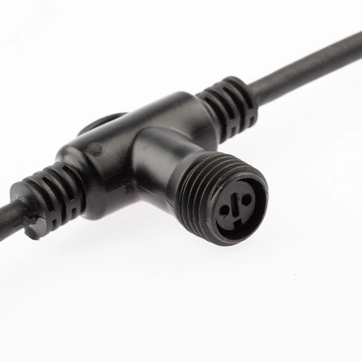 Коннектор ERAPS-C для гирлянд Т-образный IP65 каучук черный ЭРА